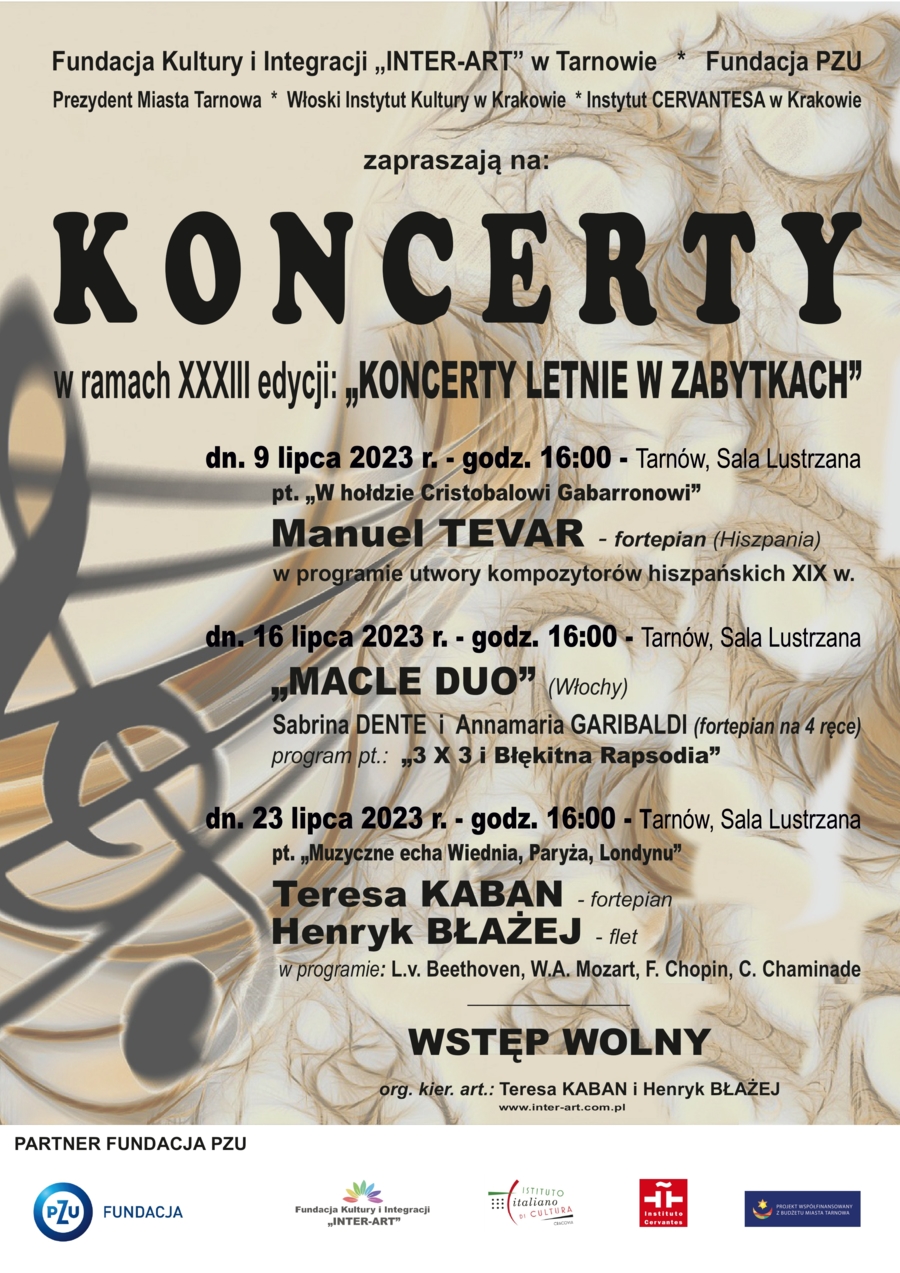 Plakat XXXIII edycji "Koncertów Letnich"